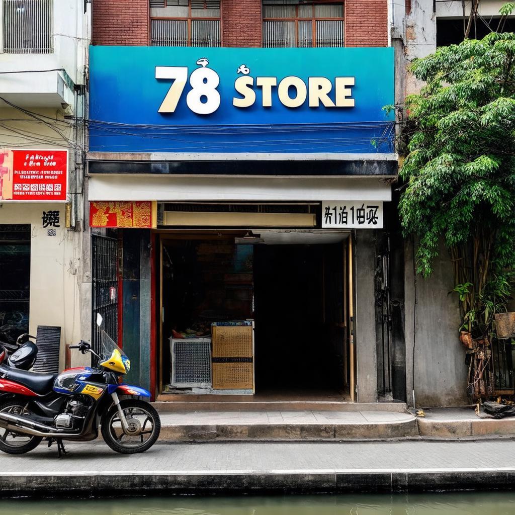 Mặt tiền cửa hàng 78 Store tại số 1114 Trường Sa, Quận 3, TP.HCM trên con đường ven kênh nhộn nhịp.