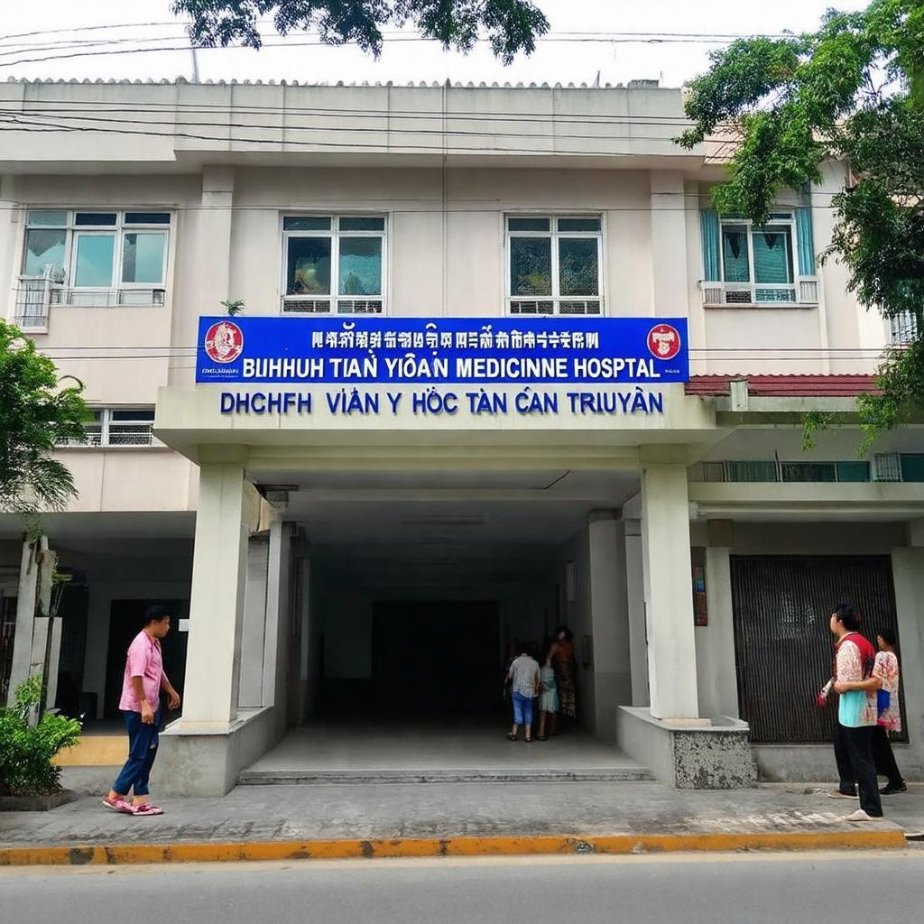 Mặt tiền Bệnh viện Y Học Cổ Truyền tại 342 Nguyễn Văn Luông, Bình Tân, dễ dàng nhận diện.