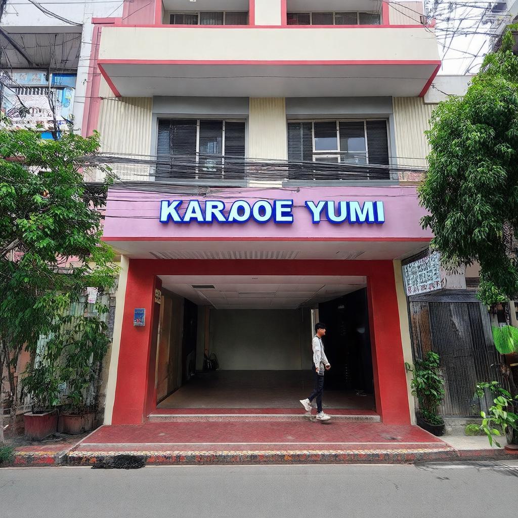 Mặt tiền quán Karaoke Yumi nổi bật trên đường Nguyễn Chí Thanh