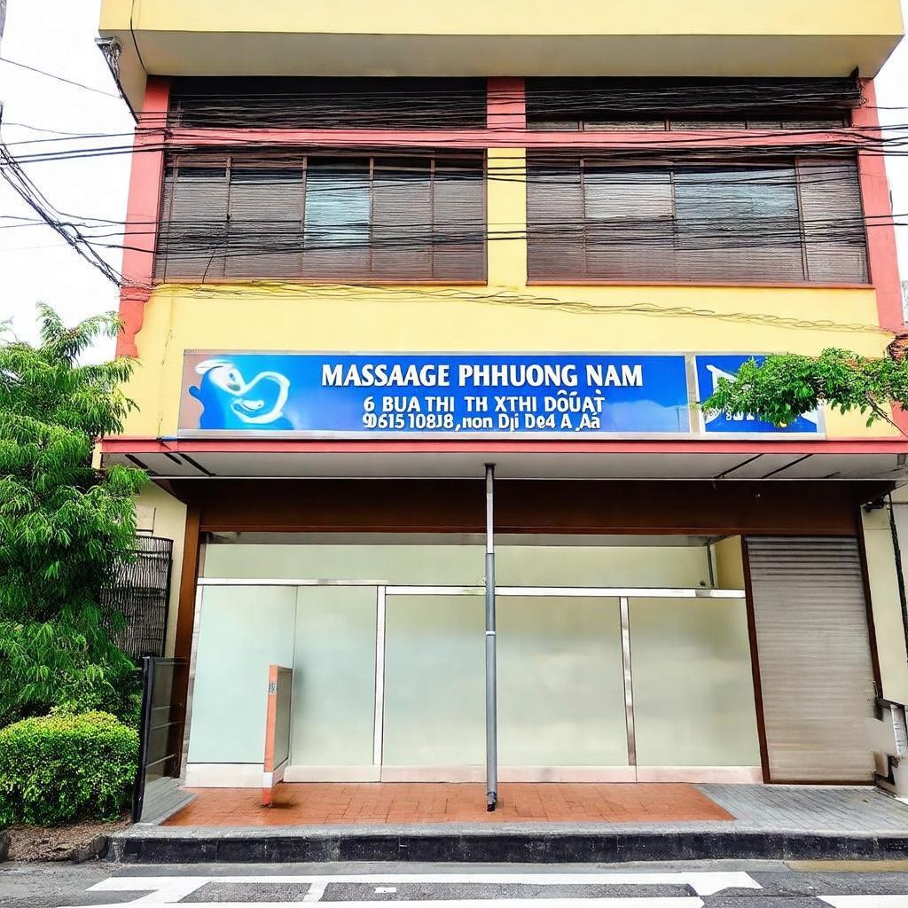 Hình ảnh mặt tiền dễ nhận biết của Massage Phương Nam địa chỉ 6 Bùi Thị Xuân Đà Lạt