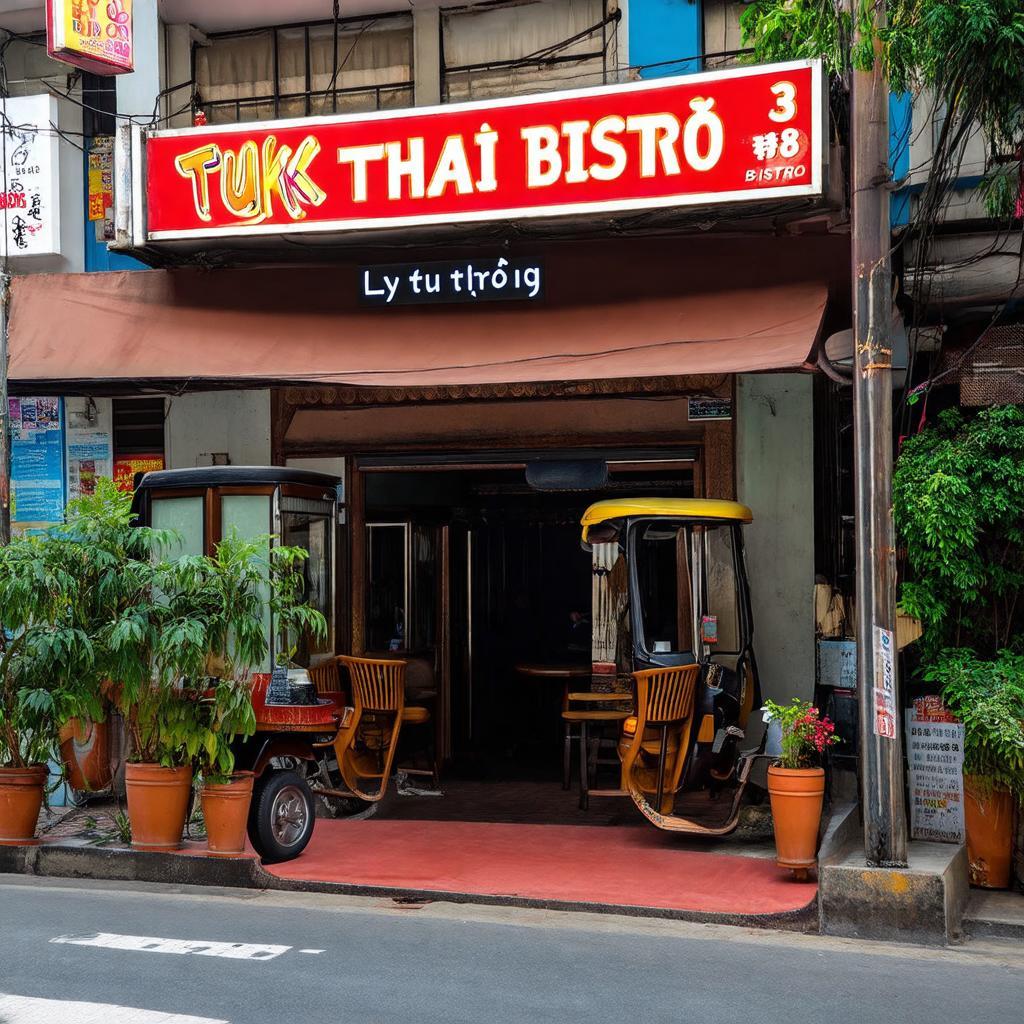 Mặt tiền nhà hàng Tuk Tuk Lý Tự Trọng nổi bật trên đường Lý Tự Trọng Quận 1