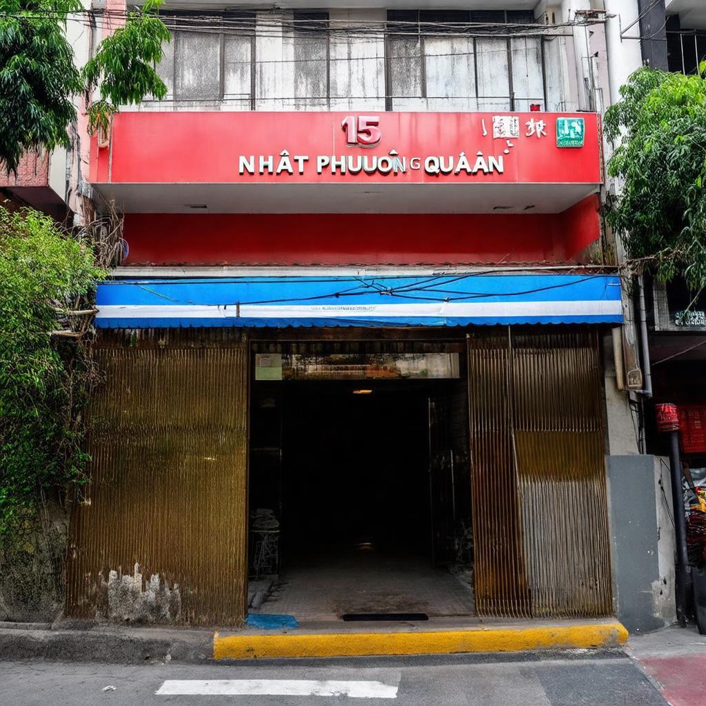 Mặt tiền Nhật Phượng Quán số 15 Bình Giã, Tân Bình, dễ dàng tìm thấy trên con phố.