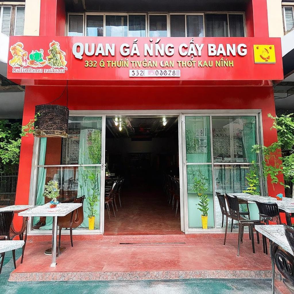 Mặt tiền Quán gà nướng Cây Bàng tại địa chỉ 322 Nguyễn An Ninh.