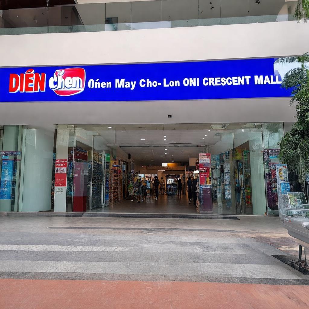 Hinh anh mat tien sieu thi Dien May Cho Lon Crescent Mall Quan 7 hien dai va khang trang