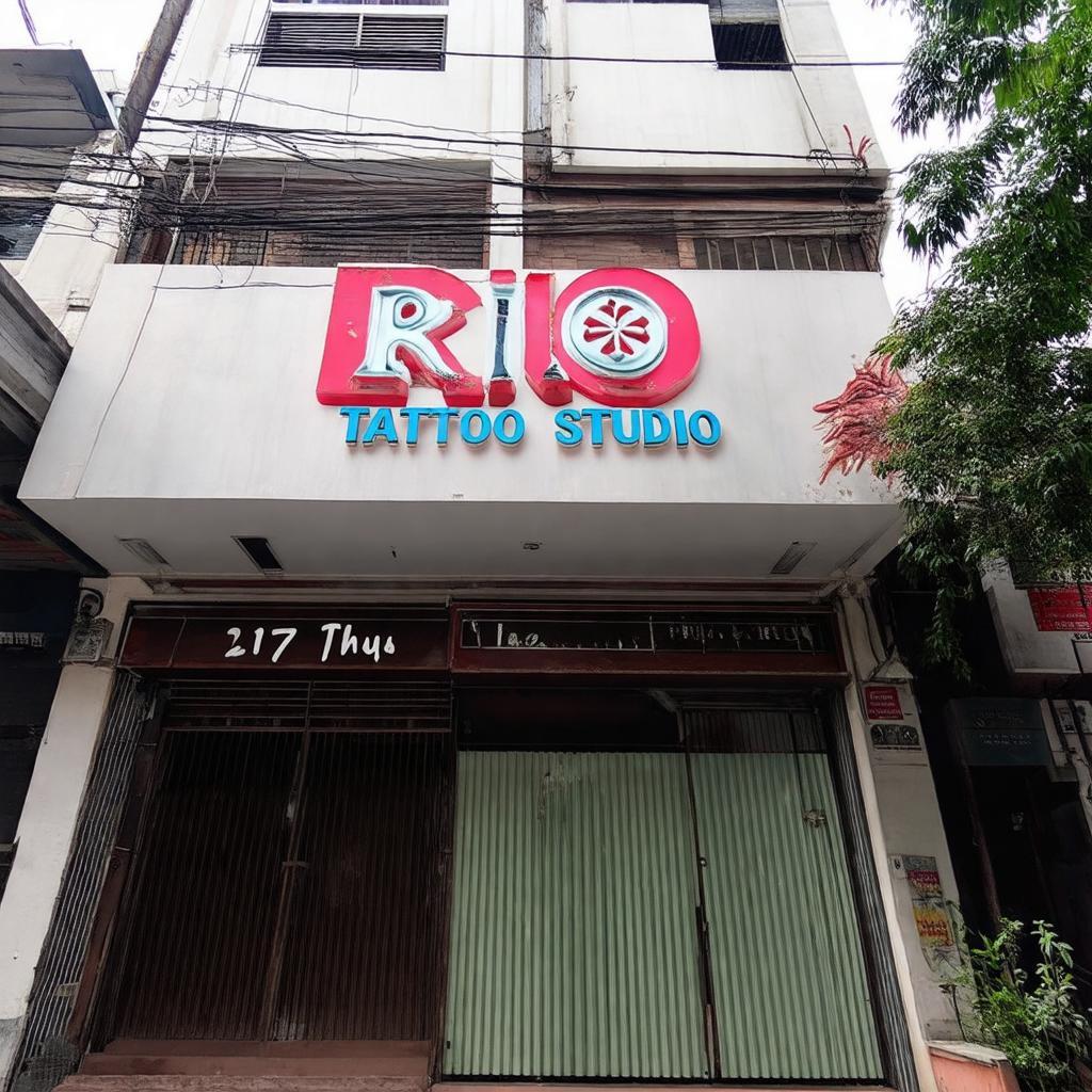 Mặt tiền hoặc biển hiệu của Rio Tattoo Studio tại địa chỉ 217 Thụy Khuê, Tây Hồ, Hà Nội.
