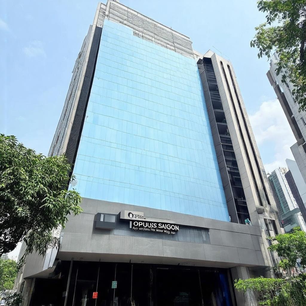 Hình ảnh mặt tiền tòa nhà Opus Saigon tại vị trí đắc địa 12 Phan Kế Bính, quận 1.