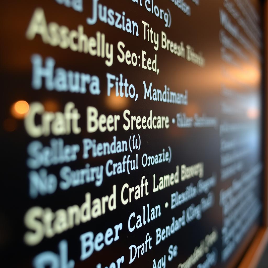Thực đơn đa dạng các loại bia tươi tại Draft Beer Đà Nẵng 99 Võ Nguyên Giáp
