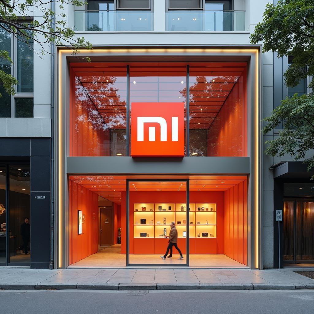 Cửa hàng Xiaomi chính hãng MiStore Quận 5 với biển hiệu rõ ràng trên tuyến đường lớn