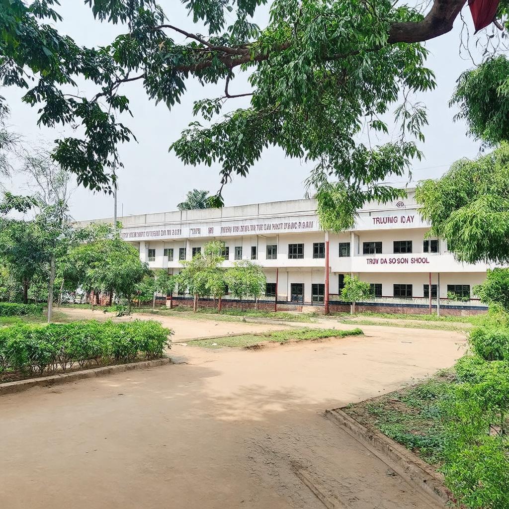 Khung cảnh sân trường hoặc một dãy phòng học tại Trường THPT Đào Sơn Tây, Thủ Đức.