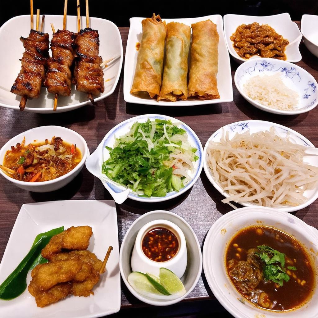 Các món ăn ngon, đậm đà hương vị Huế tại Hòa Sơn Quán 46 Đặng Thùy Trâm, như nem lụi, lẩu.