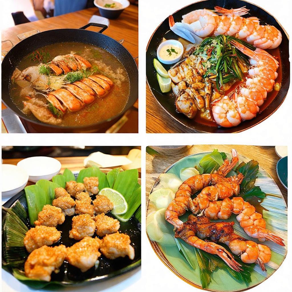 Bo suu tap cac mon an ngon dac sac tu hai san, lau va dong que tai Nha Hang Dong Xanh