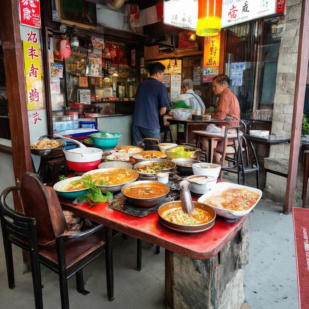 Một góc quán ăn bình dân gần Ấp Nam Lân, xã Bà Điểm, Hóc Môn, thể hiện nét văn hóa ẩm thực địa phương