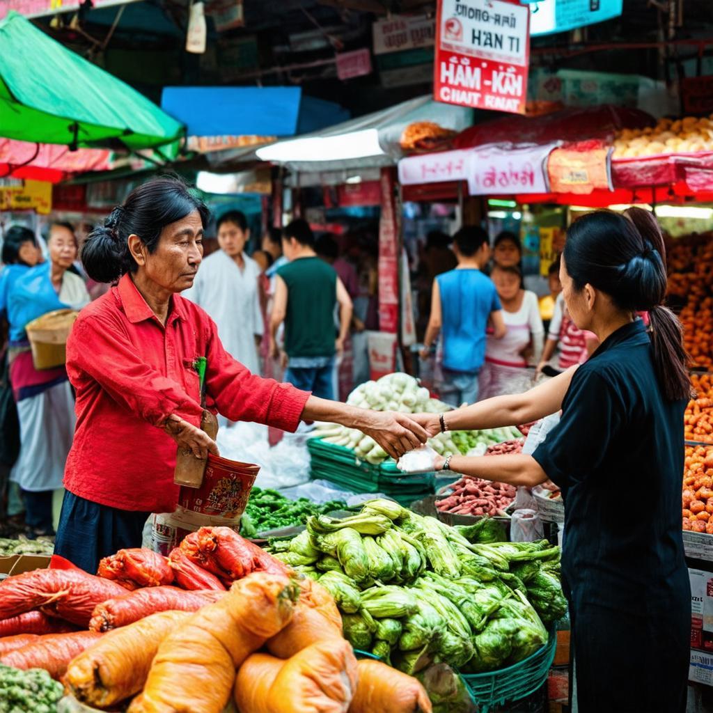 Canh nguoi ban va nguoi mua trao doi tai cho Chanh My phuong Chanh My