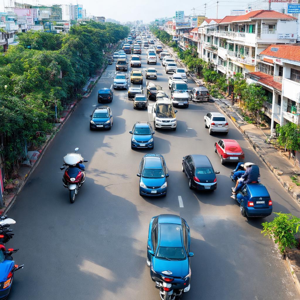 Toàn cảnh ngã ba Kỳ Lỳ Tam Kỳ Quảng Nam, điểm giao thông quan trọng sầm uất.