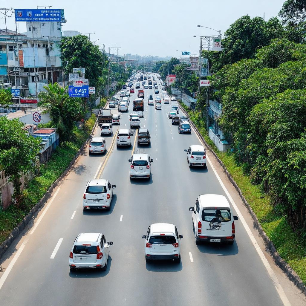 Hình ảnh ngã ba Nhơn Trạch trên quốc lộ 51, điểm giao cắt kết nối Nhơn Trạch với các tỉnh