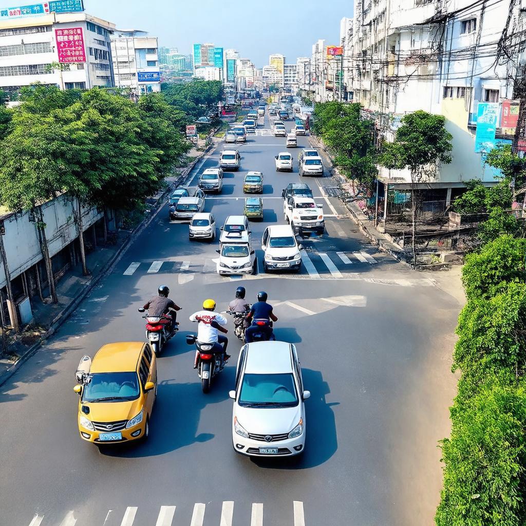 Giao thông sầm uất tại Ngã ba Quán Trữ, quận Kiến An, Hải Phòng