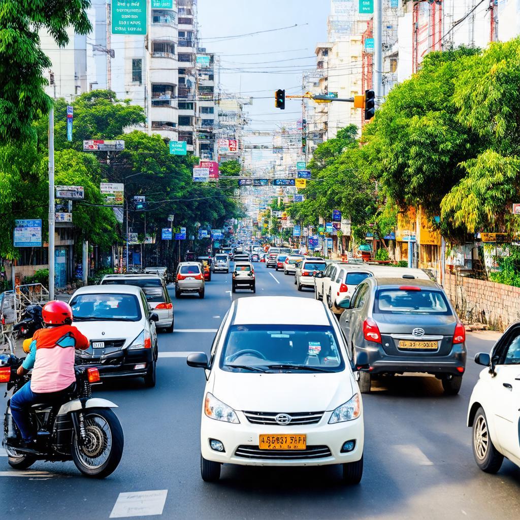 Toàn cảnh Ngã tư Ba Lát huyện Bình Chánh TP HCM với lưu lượng giao thông tấp nập giờ cao điểm