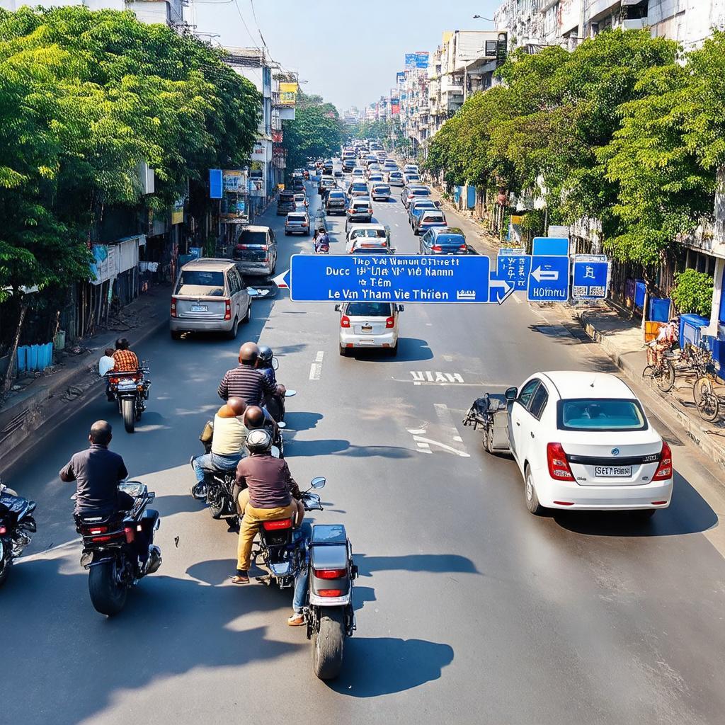 Ngã tư Lê Văn Việt Man Thiện Thủ Đức giờ cao điểm, giao thông sầm uất, phương tiện di chuyển.