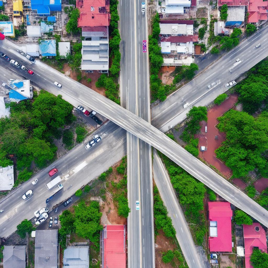 Toan canh nga tu Quang Thang Bien Hoa Dong Nai tu tren cao nut giao thong