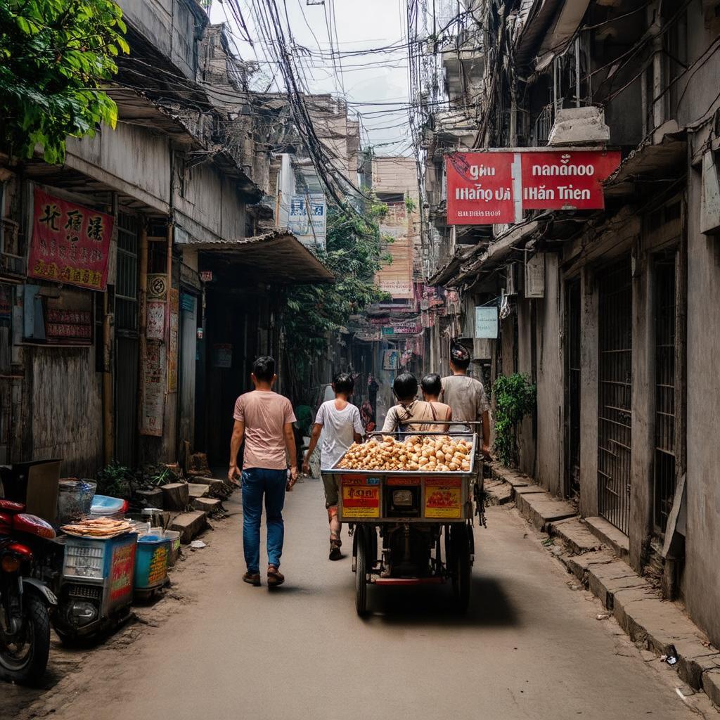 Lối vào ngõ 1 Khâm Thiên với cuộc sống nhộn nhịp của phường Phương Liên Đống Đa Hà Nội