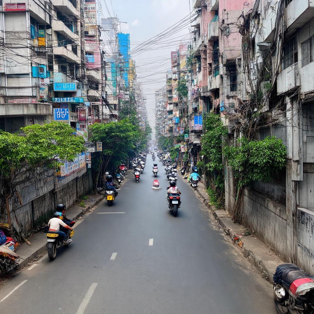 Hinh anh toan canh ngo 120 Tran Binh Mai Dich Cau Giay Ha Noi sam uat