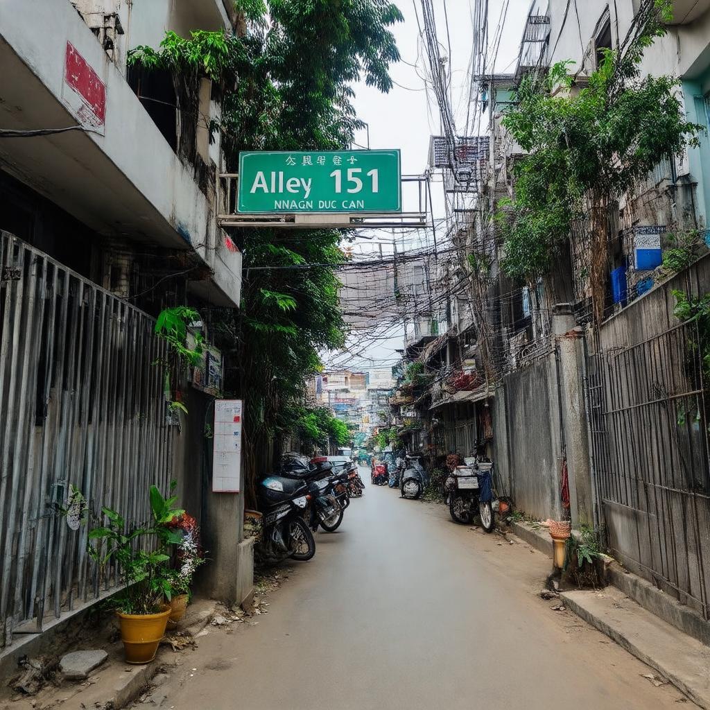 Lối vào hoặc cảnh yên bình Ngõ 151 Nguyễn Đức Cảnh, khu dân cư Hoàng Mai, Hà Nội.