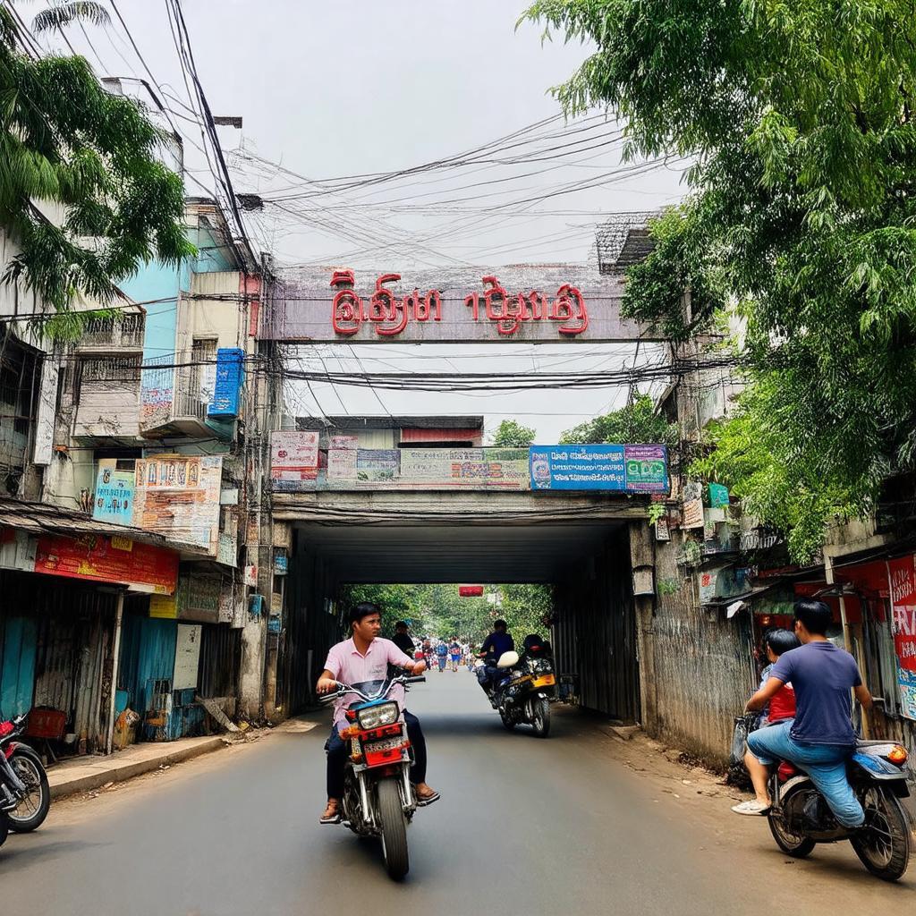 Toàn cảnh ngõ 183 Hoàng Văn Thái ở quận Thanh Xuân, Hà Nội với hoạt động thường ngày