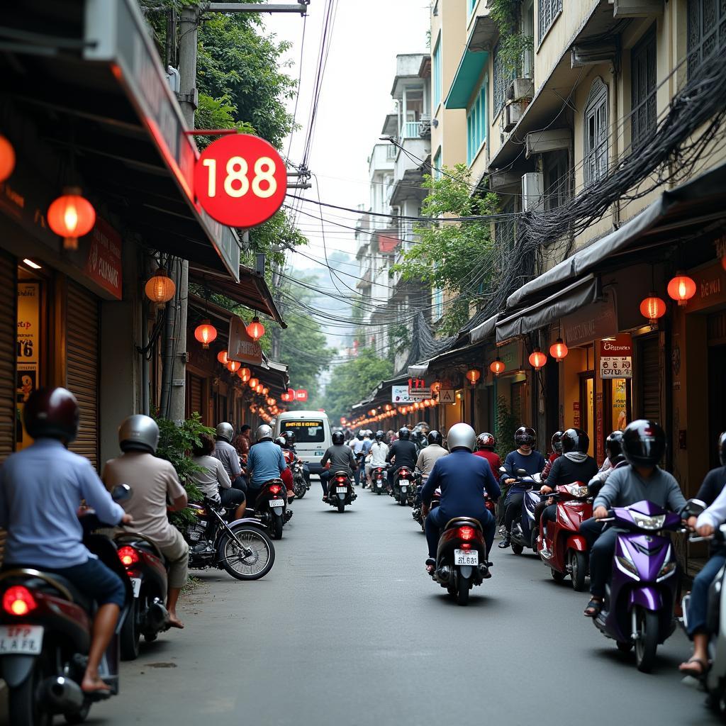 Loi vao ngo 198 Xa Dan tu mat duong Xa Dan, quan Dong Da, Ha Noi nhon nhip.