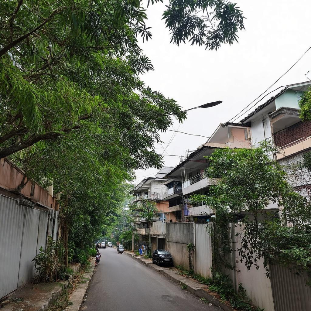 Cảnh quan khu dân cư bên trong Ngõ 342 Hồ Tùng Mậu, Phú Diễn, Nam Từ Liêm, Hà Nội yên bình