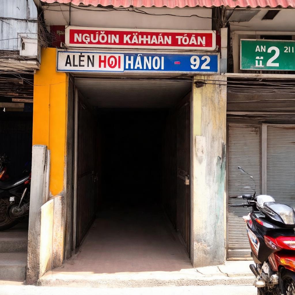 Lối vào Ngõ 92 Nguyễn Khánh Toàn, Quan Hoa, Cầu Giấy, Hà Nội với biển số nhà rõ ràng.