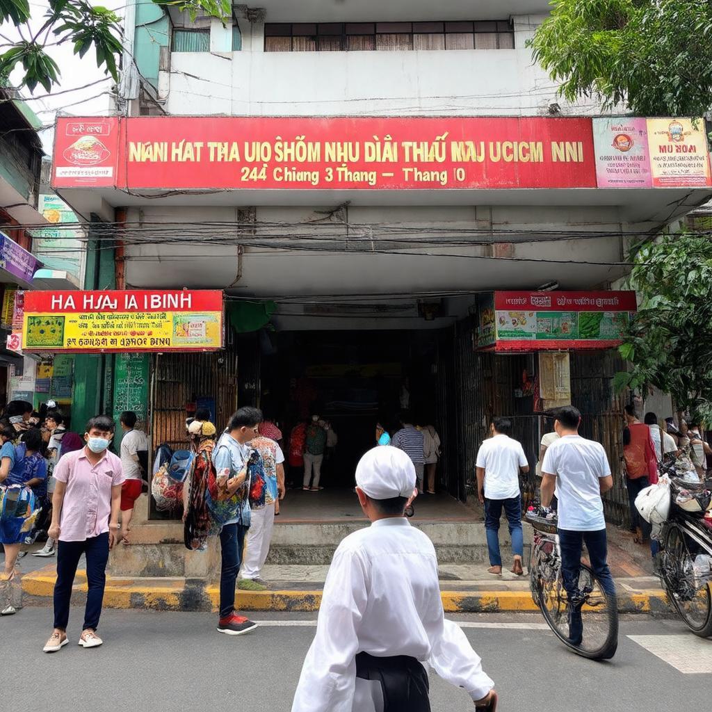 Ngoại cảnh Nhà hát Hòa Bình tại số 240 Đường 3 Tháng 2 Quận 10 khi có sự kiện