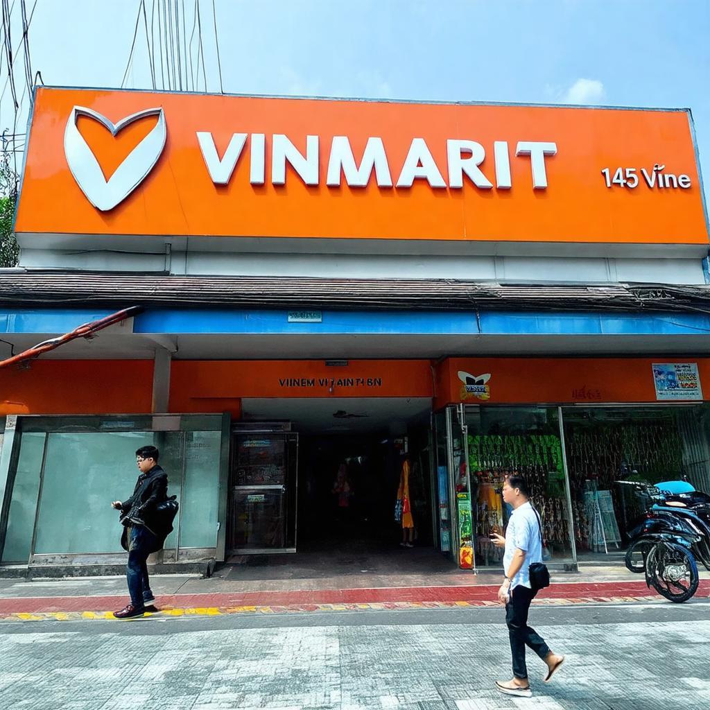Ảnh bên ngoài VinMart 145 Vĩnh Viễn Quận 10 P4, cho thấy mặt tiền cửa hàng và biển hiệu đặc trưng