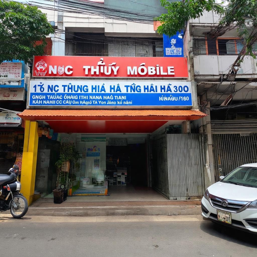 Mặt tiền cửa hàng Ngọc Thúy Mobile 176 Trương Định, Hai Bà Trưng với biển hiệu rõ ràng