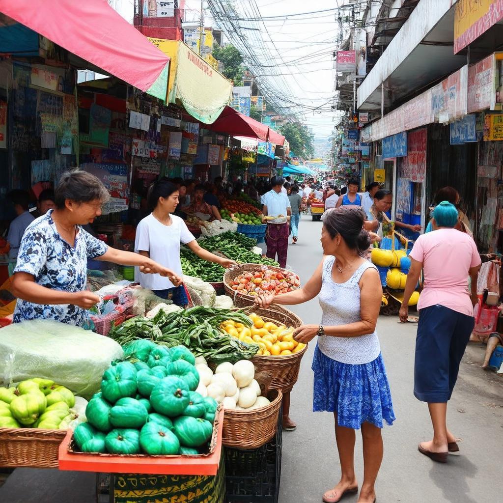 Người dân địa phương mua bán trên Đường Đặng Tất, Nha Trang