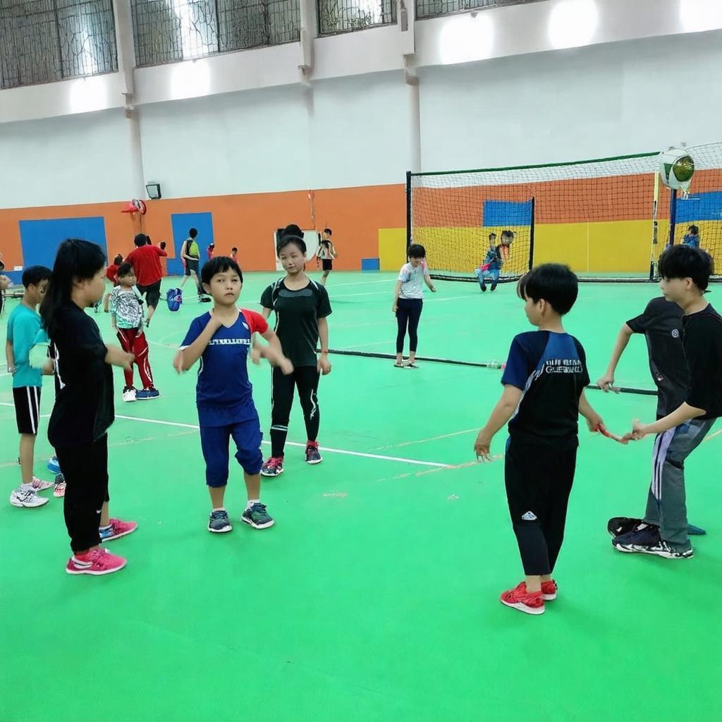 Người dân đang tập luyện tại TT Thể Dục Thể Thao Q. 12 Nguyễn Văn Quá