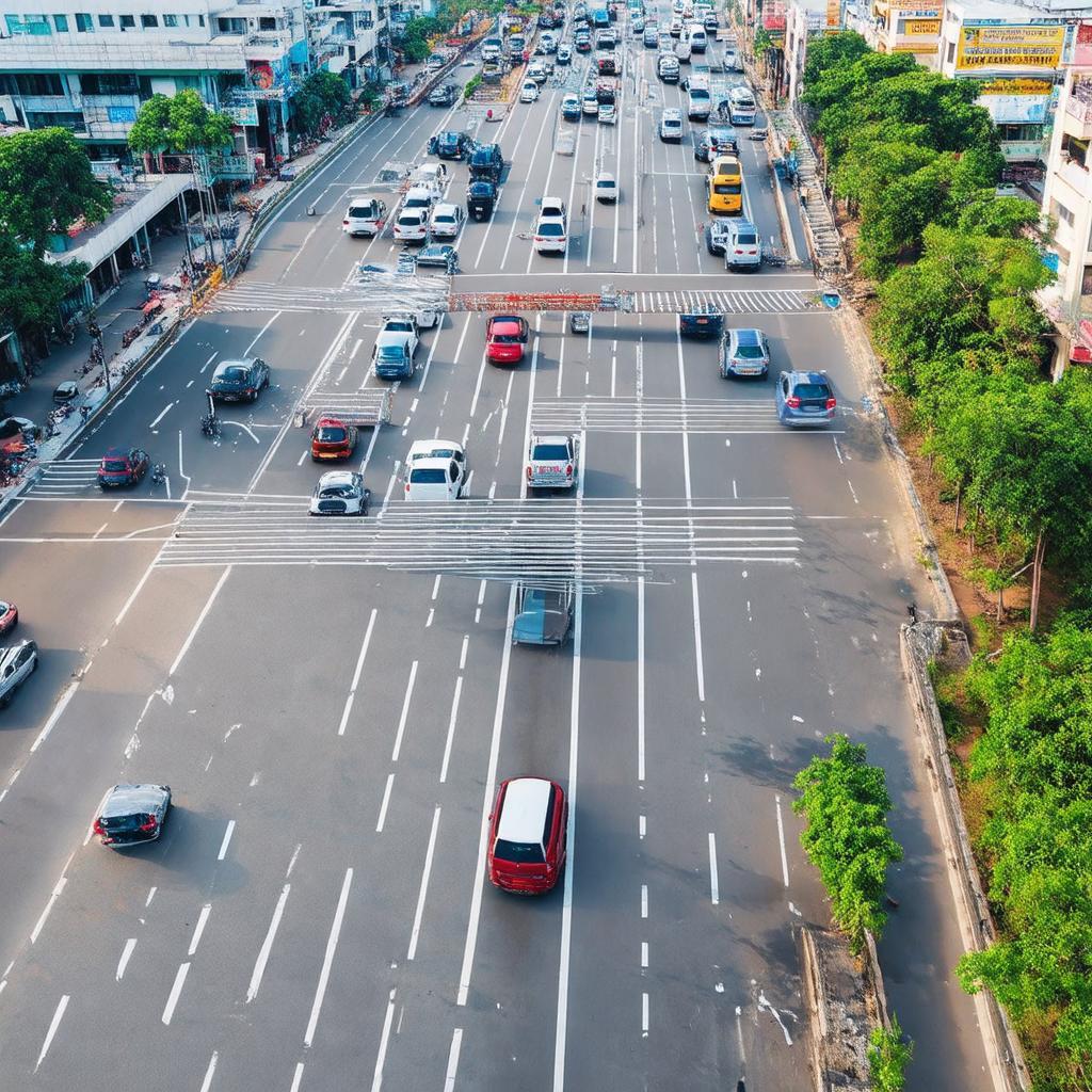 Hình ảnh Ngã ba Phi Nôm sầm uất tại Đức Trọng Lâm Đồng với nhiều xe cộ
