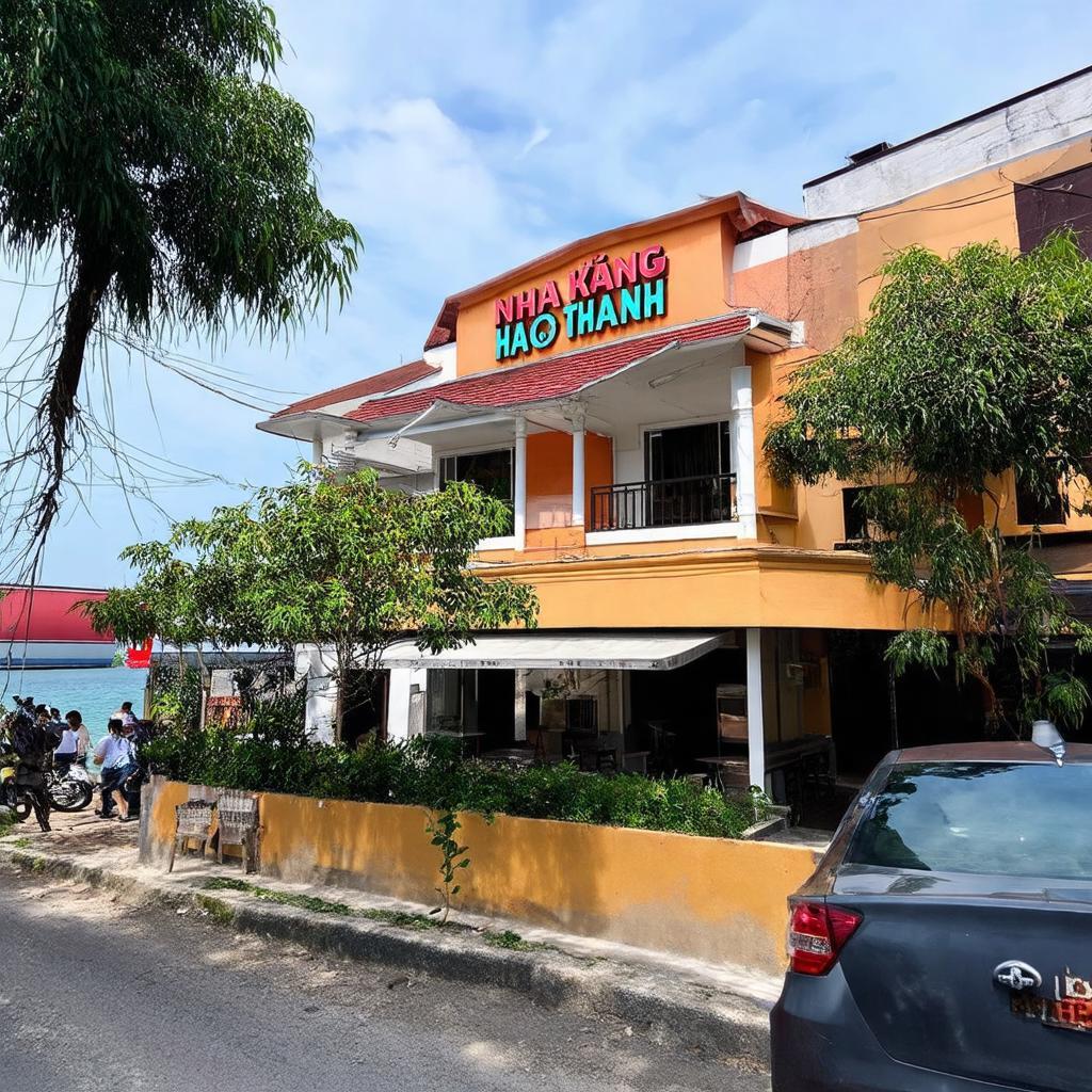 Toàn cảnh Nhà hàng Hào Thành nằm trên đường Thanh Niên ven biển tại Cẩm Phả.