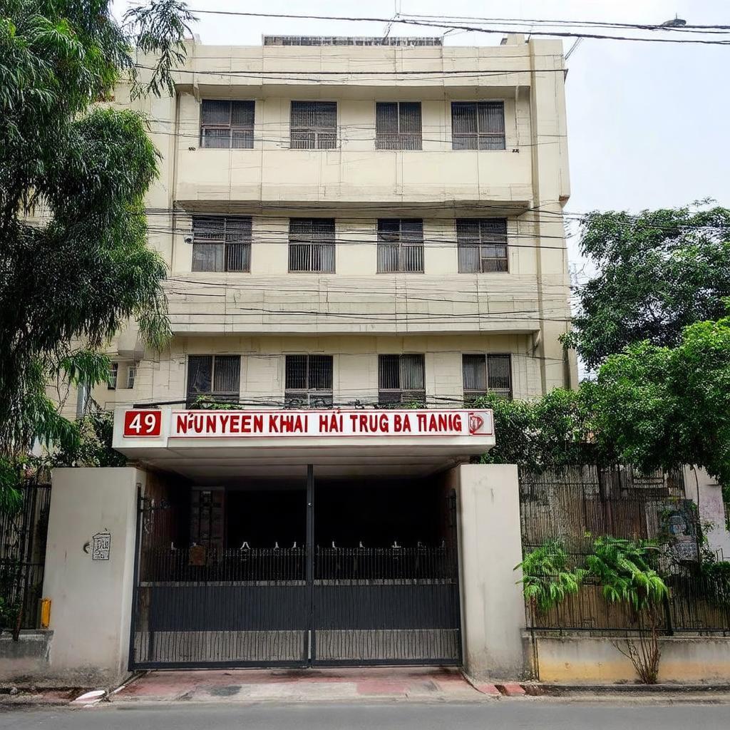 Hinh anh ngoai canh Nha khach K9 so 49 Nguyen Khoai, quan Hai Ba Trung, Ha Noi.