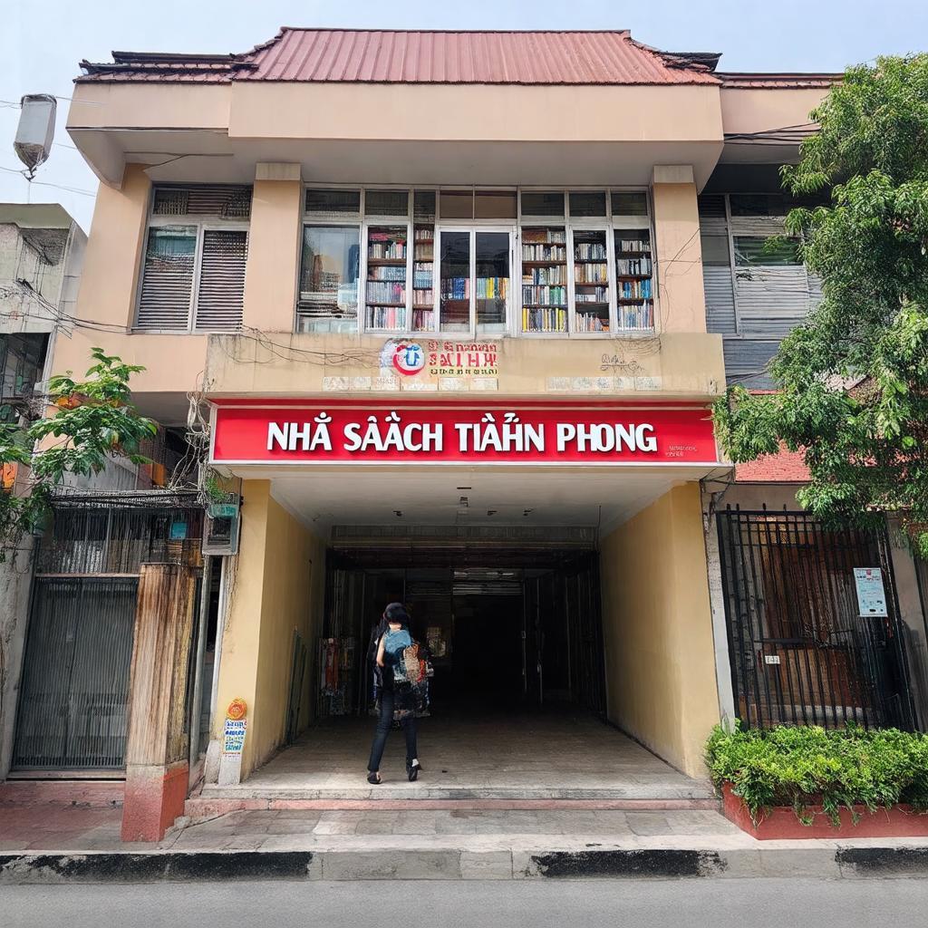 Mặt tiền Nhà Sách Tiền Phong 326 Nguyễn Lương Bằng Hải Dương sầm uất
