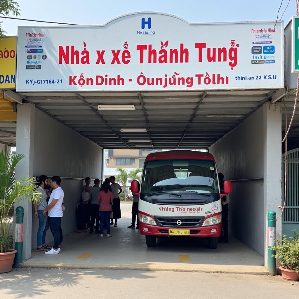 Hinh anh diem don tra khach Nha xe Thanh Tung tai Phung Ky Ba Thai Binh
