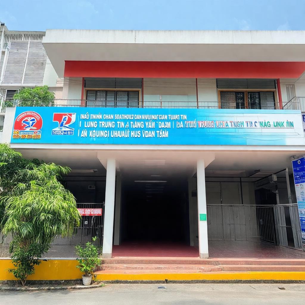 Mặt tiền hoặc lối vào Nhà xe Trung Tín tại địa chỉ 107 Lương Trúc Đàm, Liên Chiểu, Đà Nẵng.