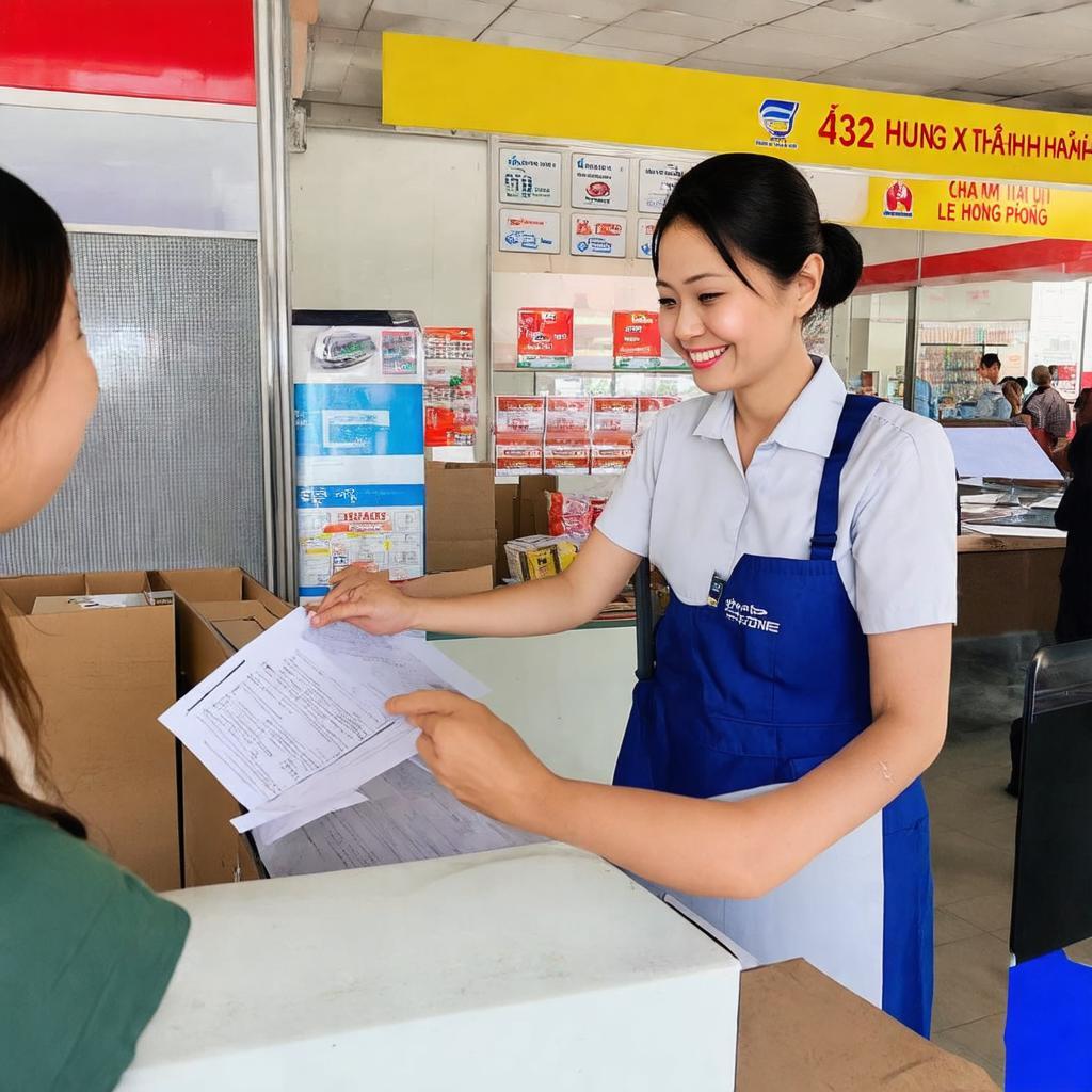 Nhân viên chành xe Thành Hải Quận 10 hỗ trợ khách hàng gửi hàng tận tình chuyên nghiệp