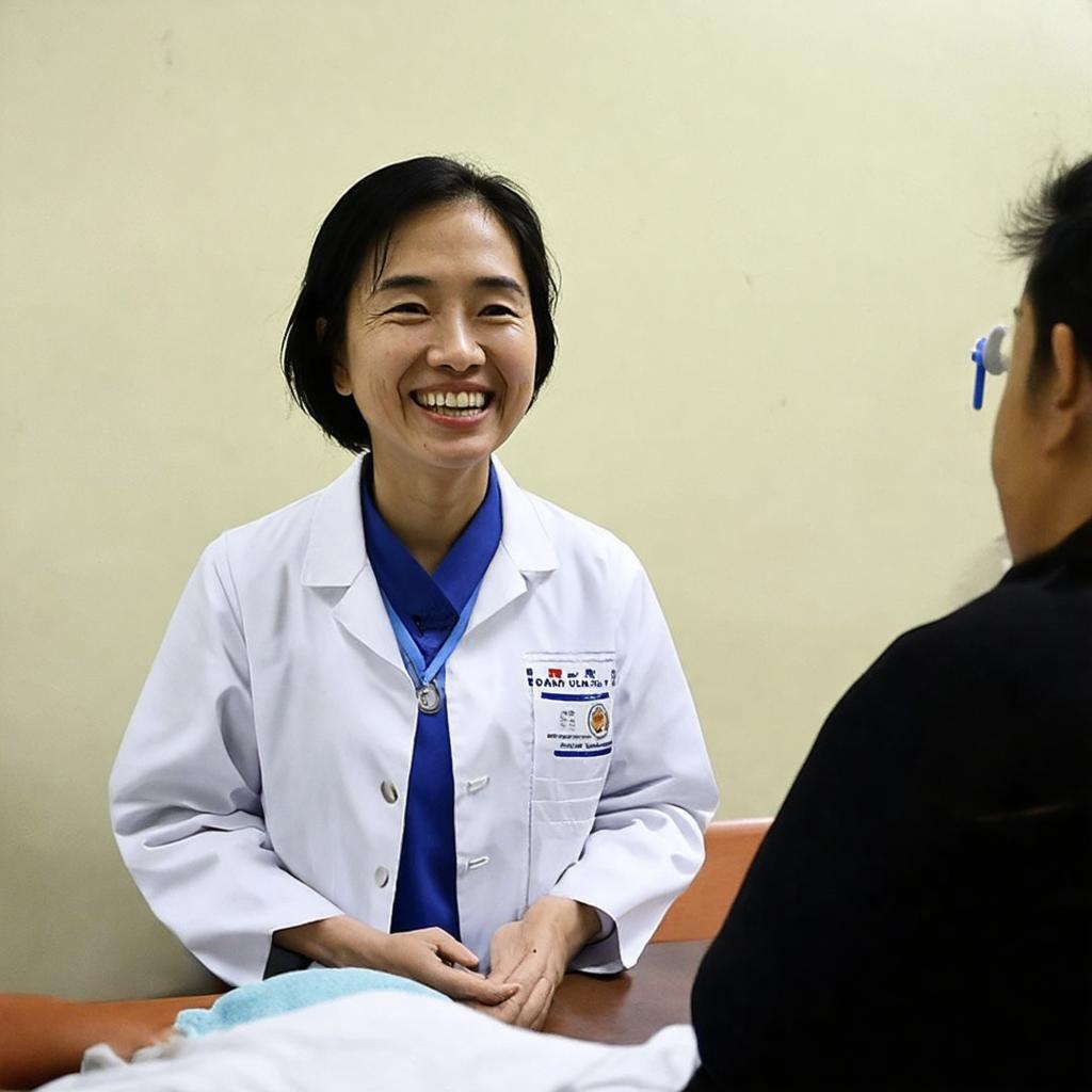 Nhân viên y tế trạm y tế phường Thanh Xuân Trung tận tâm tư vấn sức khỏe cho người dân.