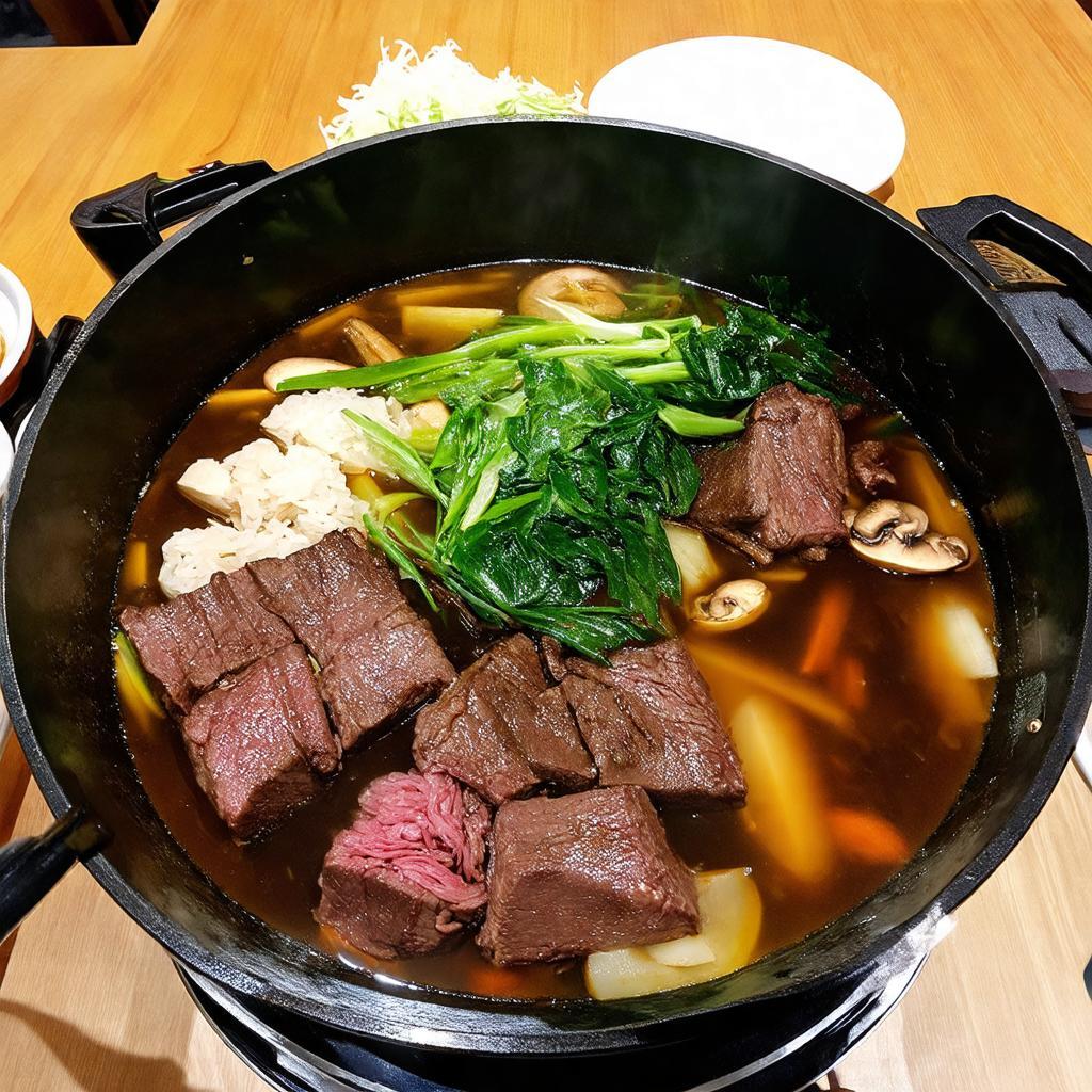 Nồi lẩu bò bốc khói nghi ngút tại Lẩu Bò A Lư 117 Nguyễn Hữu Cảnh Bình Thạnh