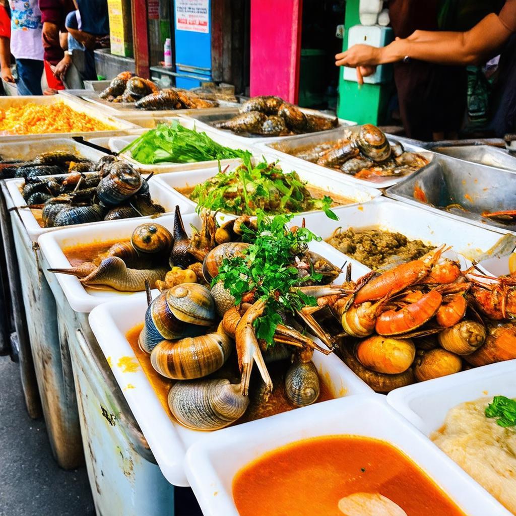 Hình ảnh ốc và hải sản tươi ngon tại quán ốc bình dân Sài Gòn