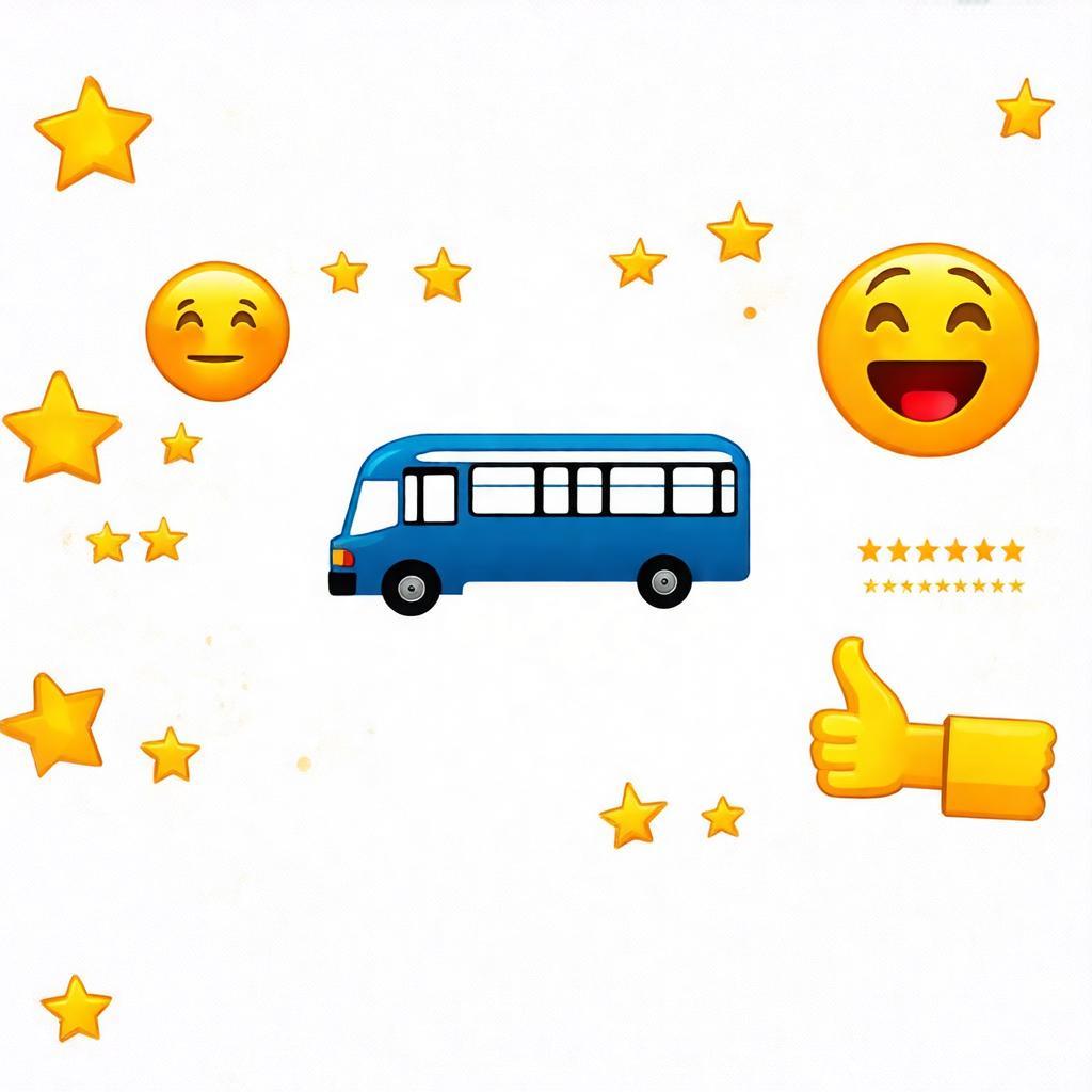 Minh họa phản hồi tích cực, đánh giá sao từ khách hàng hài lòng về dịch vụ nhà xe Phương Trang