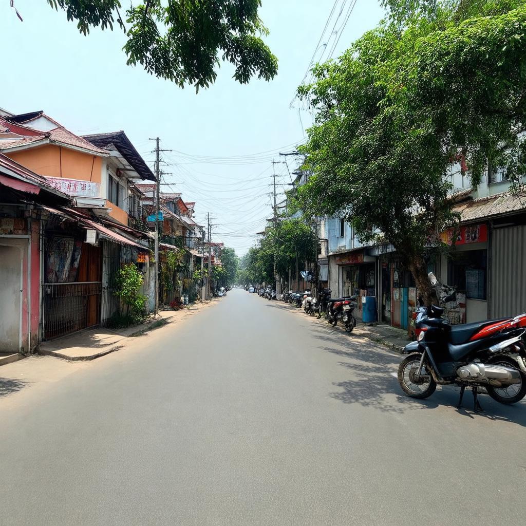 Hình ảnh con Phố Chế Lan Viên yên bình tại phường Cổ Nhuế 2 quận Bắc Từ Liêm