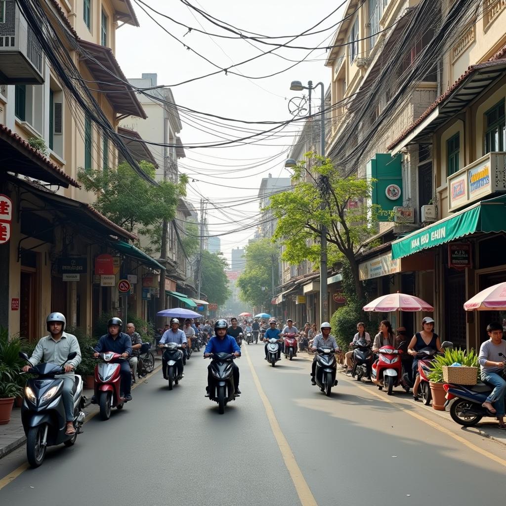 Nhịp sống bình dị trên phố Đoàn Trần Nghiệp Hà Nội, kiến trúc khu Hai Bà Trưng