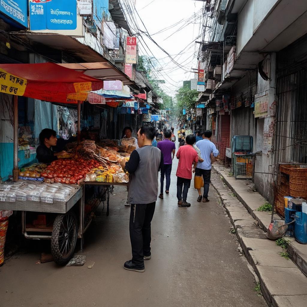 Chợ cóc và tiện ích cộng đồng trên Phố Hoàng Đạo Thành, phục vụ đời sống hàng ngày