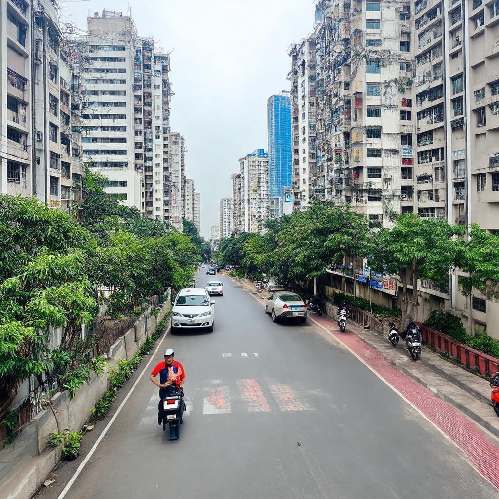 Phố Hoàng Minh Giám với những tòa nhà cao tầng hiện đại phản ánh sự phát triển đô thị nhanh chóng.